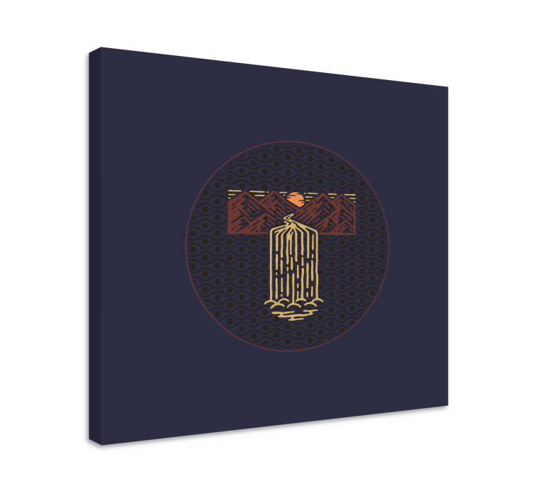 Tableau paysage cascade d'eau sereine - TenStickers