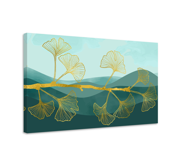 Tableau fleurs et plantes reflet de feuille de ginkgo - TenStickers