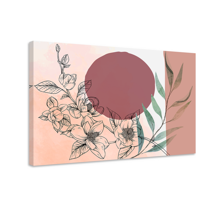 Tableau fleurs et plantes arrangement floral cercle - TenStickers