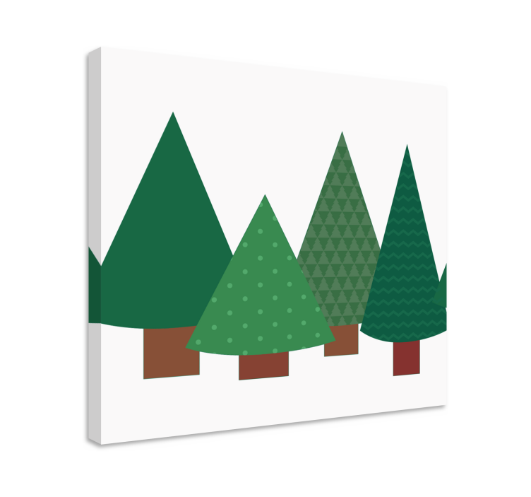 Tableau arbres arbres verts stylisés - TenStickers