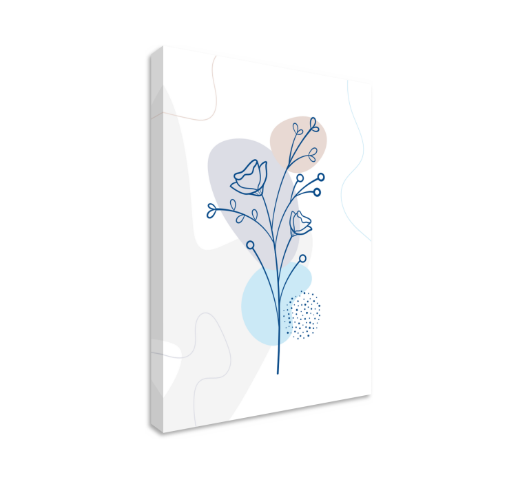 Tableau fleurs et plantes composition florale outline - TenStickers