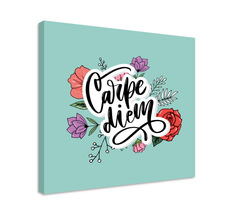 Tableau citation carpe diem floral élégant - TenStickers