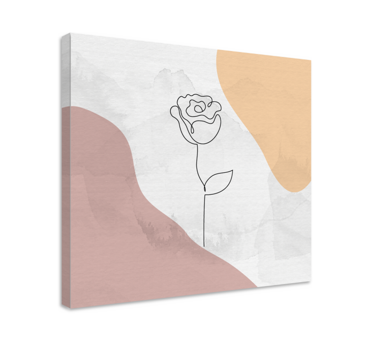 Tableau fleurs et plantes contour de rose Élégant - TenStickers