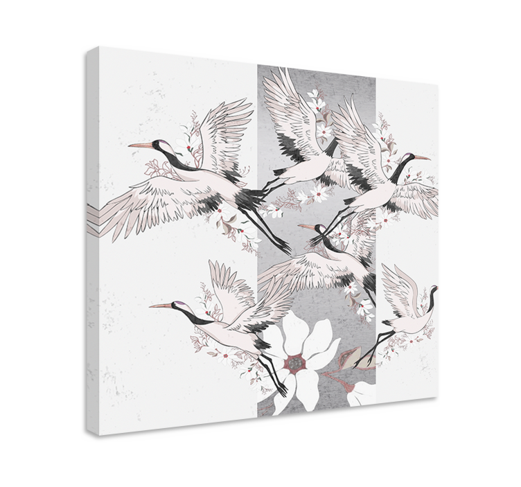 Tableau paysage gracieuses grues en vol - TenStickers