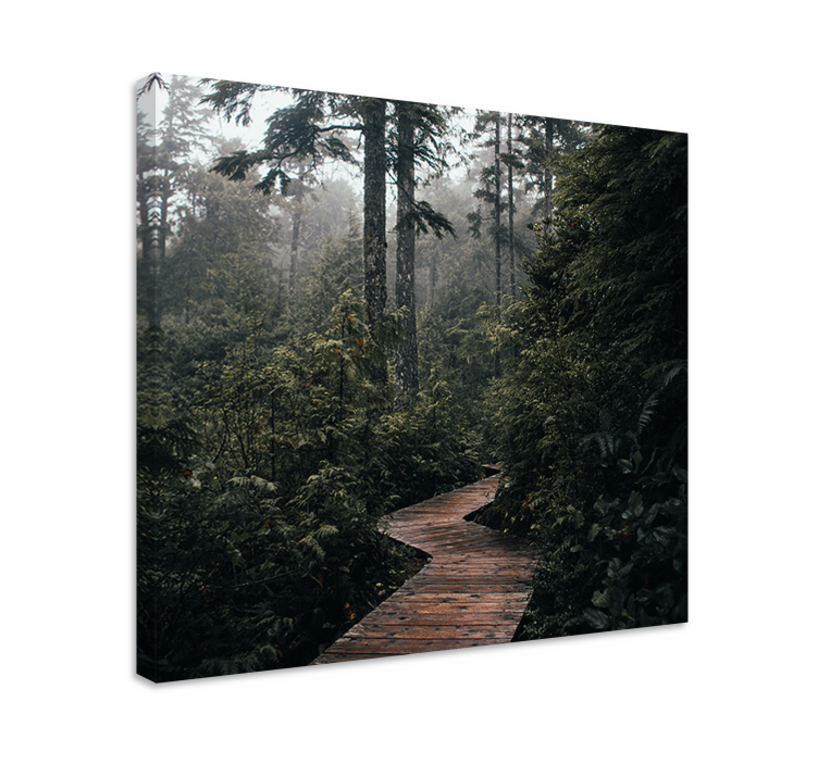 Tableau paysage sentier forestier tranquille - TenStickers