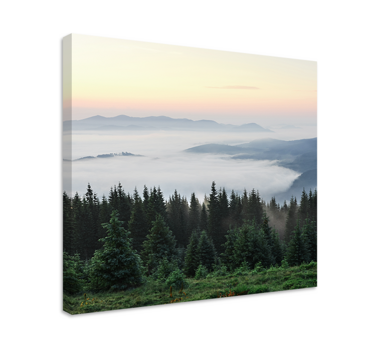 Tableau paysage vue paisible sur les montagnes - TenStickers