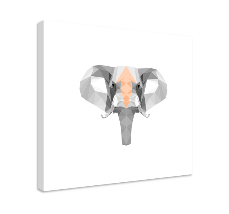 Tableau éléphants tête d'éléphant géométrique - TenStickers