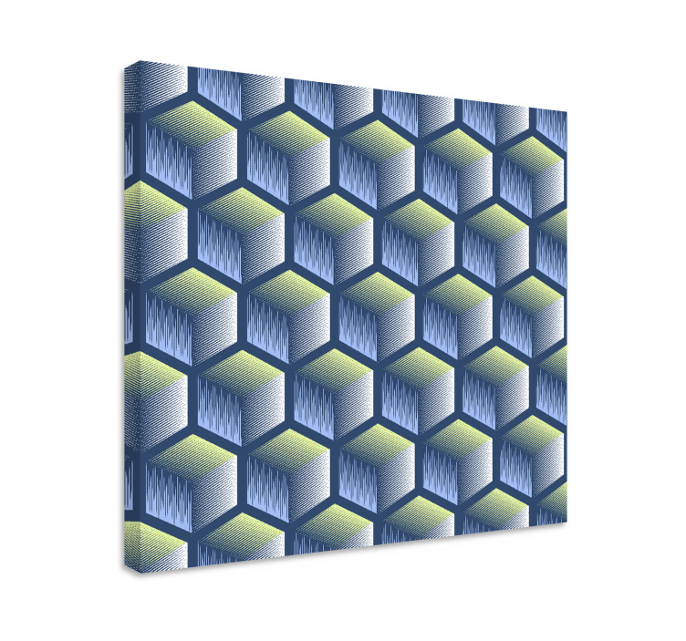 Tableau géométrique motif cube hexagonal - TenStickers