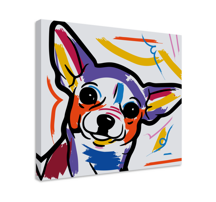 Tableau moderne chihuahua coloré - TenStickers