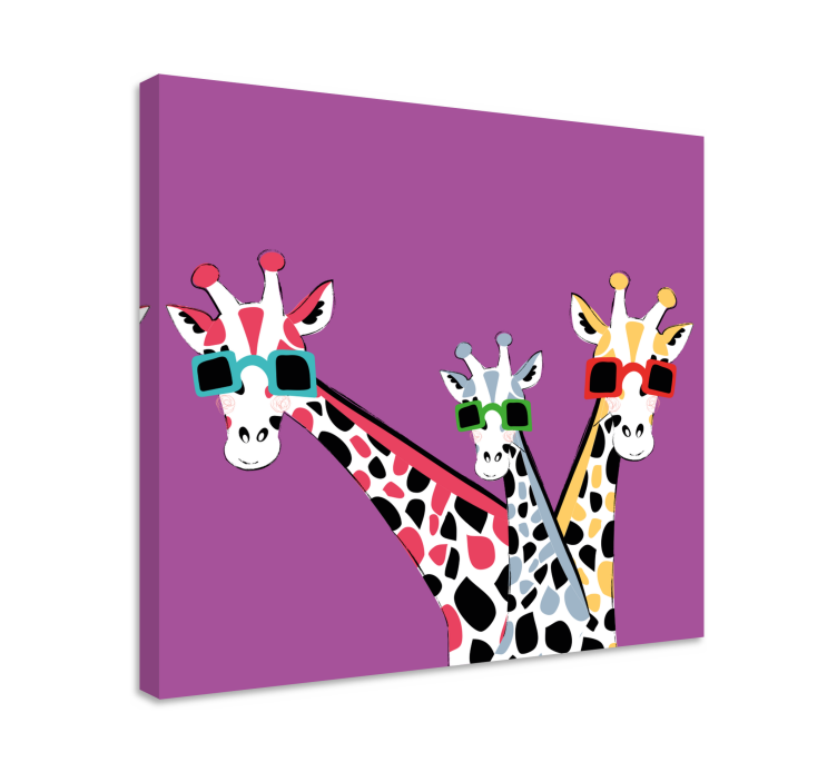 Tableau animaux girafes en lunettes de soleil - TenStickers