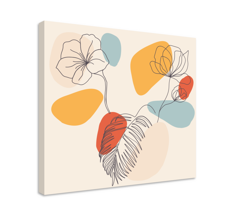 Tableau fleurs et plantes trajectoires florales entrelacées - TenStickers