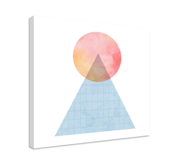 Tableau géométrique triangle coucher de soleil - TenStickers