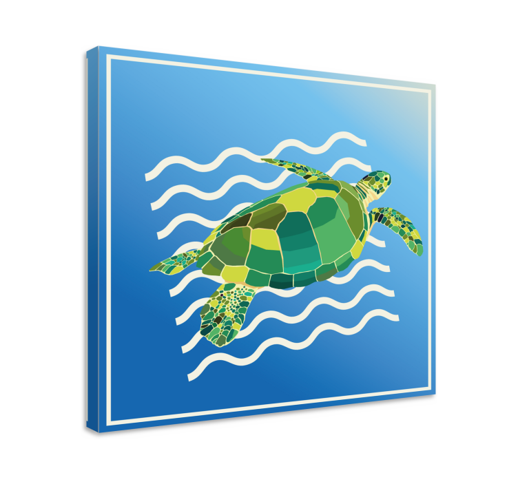 Tableau poissons nage de tortue de mer - TenStickers