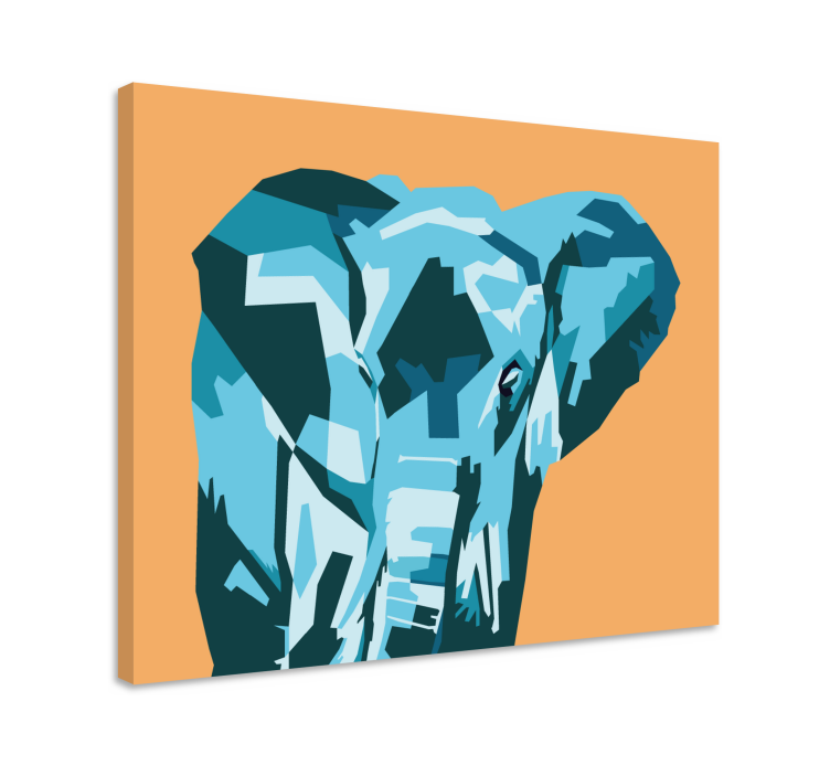 Tableau éléphants portrait d'éléphant stylisé - TenStickers