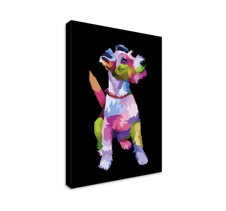 Tableau fox terrier avec un style géométrique - TenStickers