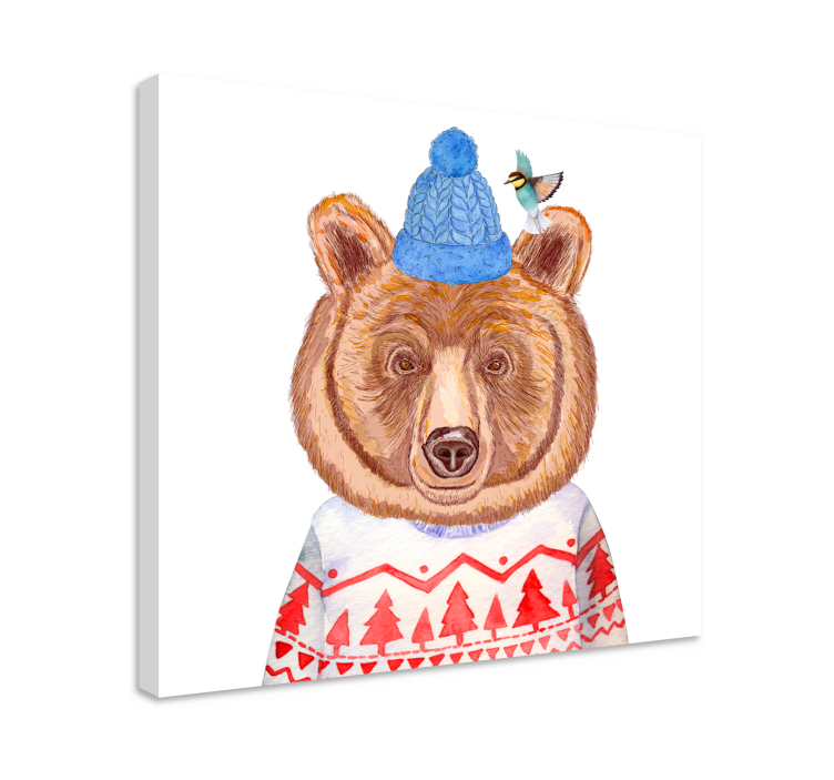 Tableau animaux illustration d'ours charmant - TenStickers