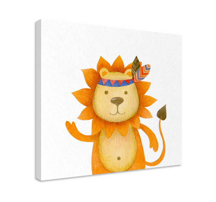 Tableau animaux personnage lion amical - TenStickers
