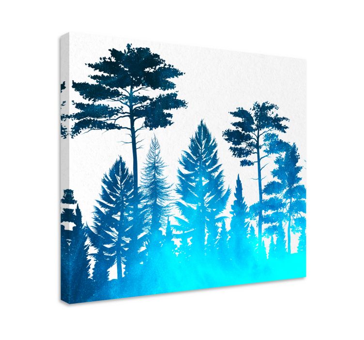 Tableau arbres silhouette de scène forestière - TenStickers