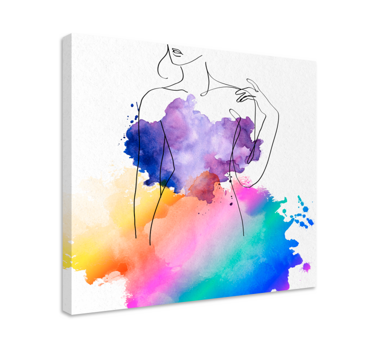 Tableau personnage silhouette féminine abstraite - TenStickers