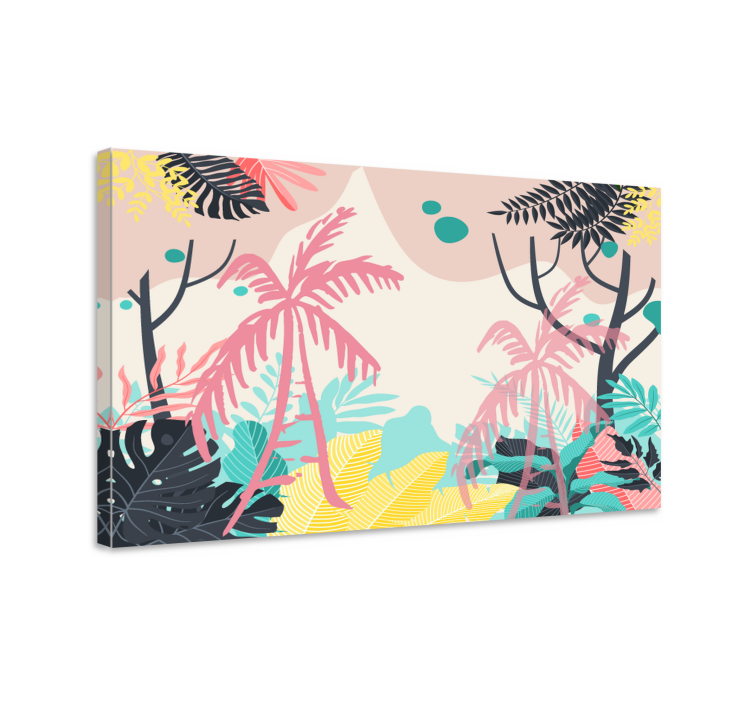 Tableau fleurs et plantes scène de nature tropicale - TenStickers