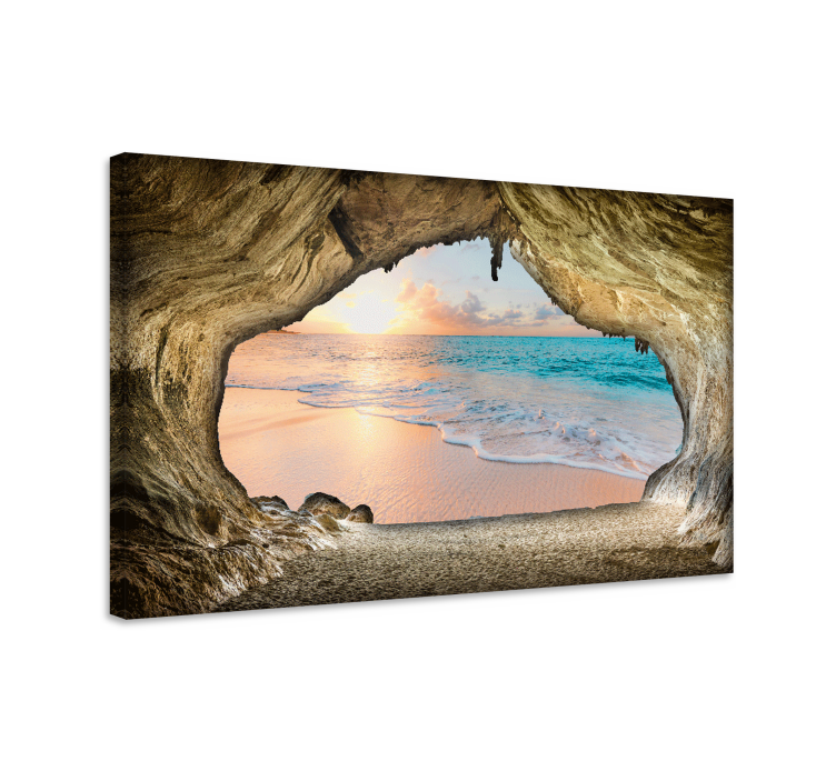 Tableau paysage vue de la plage de la grotte - TenStickers