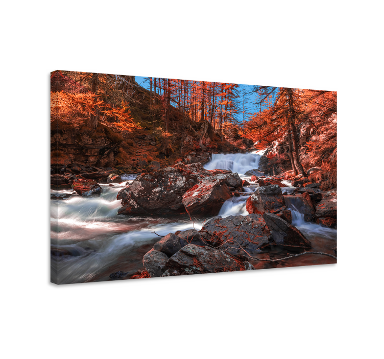 Tableau paysage scène de ruisseau en montagne - TenStickers