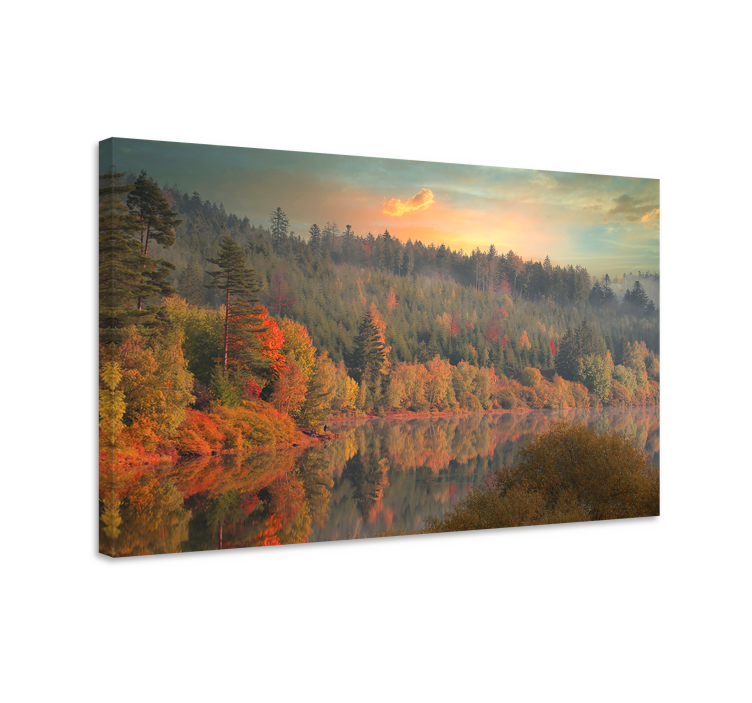 Tableau paysage reflets d'automne - TenStickers