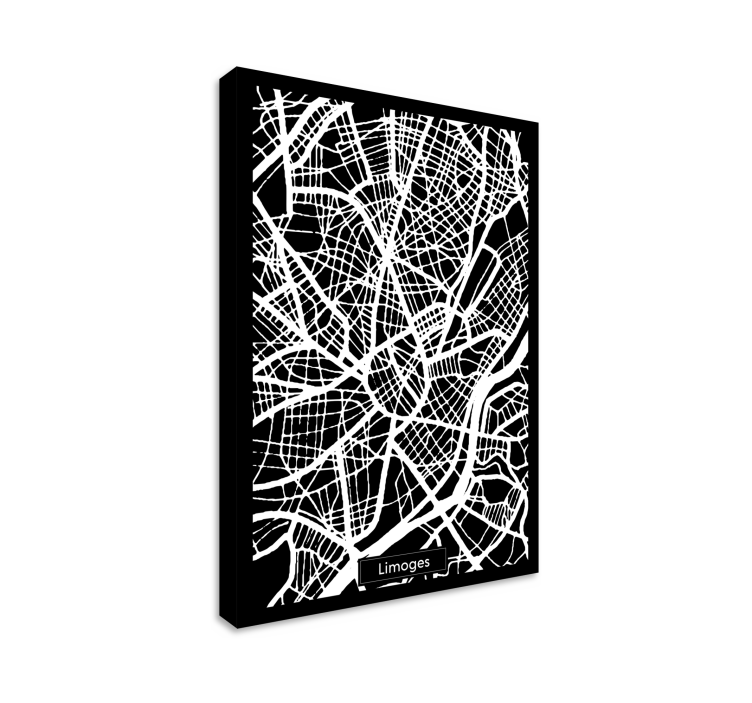 Tableau carte topographique Limoges - TenStickers