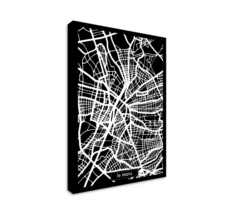 Tableau carte topographique le Mans - TenStickers