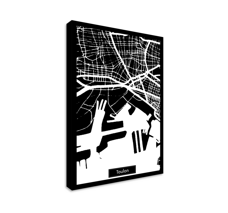 Tableau carte topographique Toulon - TenStickers