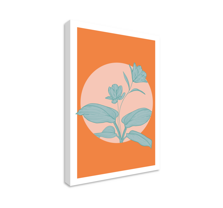 Tableau fleurs et plantes illustration stylisée orange - TenStickers