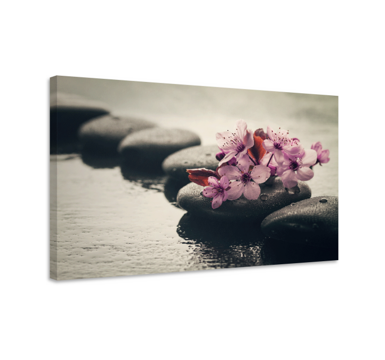Tableau zen fleurs et galets - TenStickers