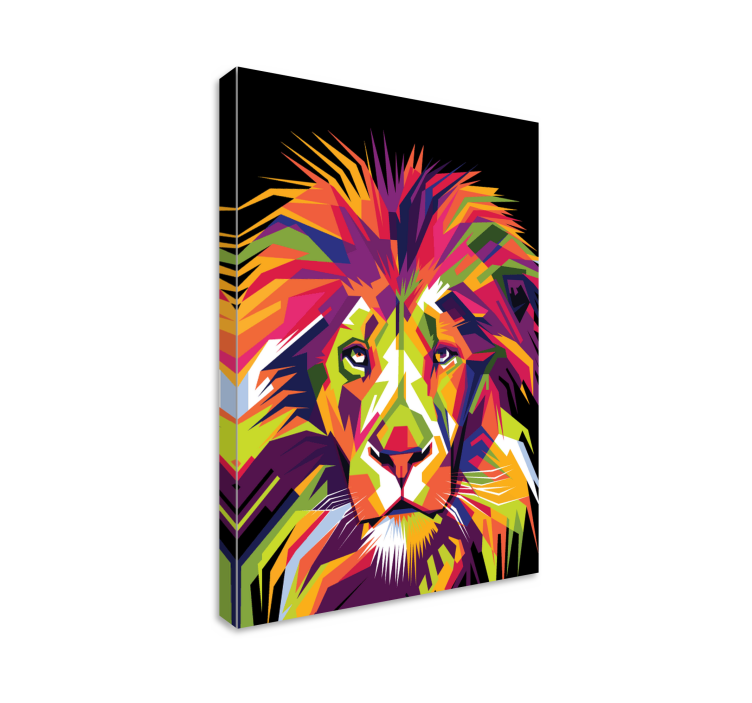 Tableau lion coloré style pop art - TenStickers