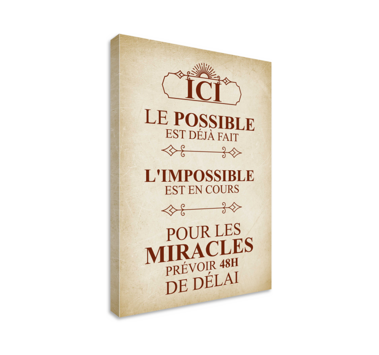 Tableau motivation les miracles sont possibles - TenStickers