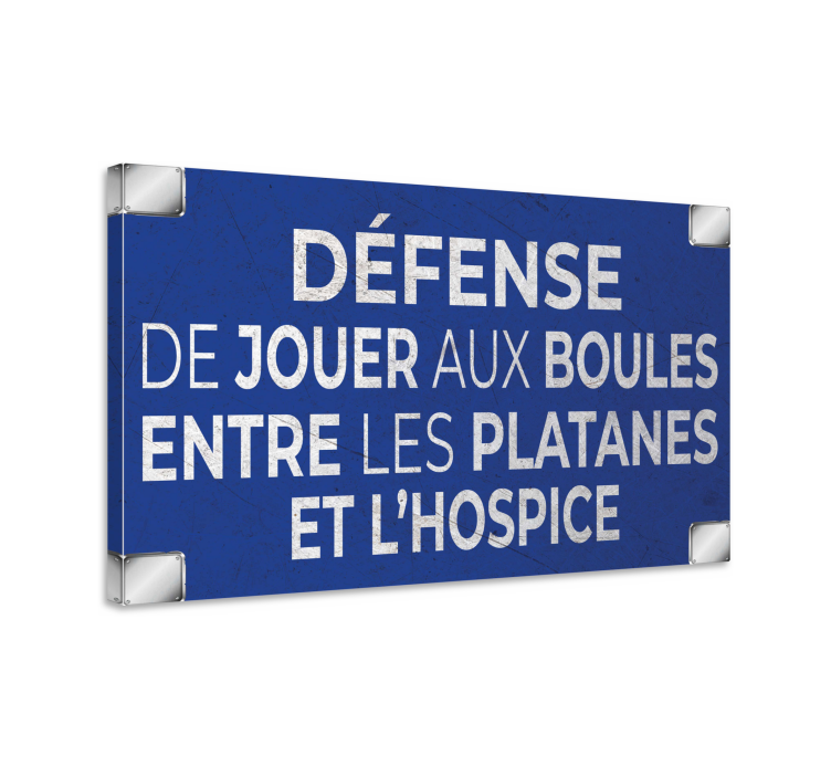 Tableau vintage panneau de rue Petanque - TenStickers