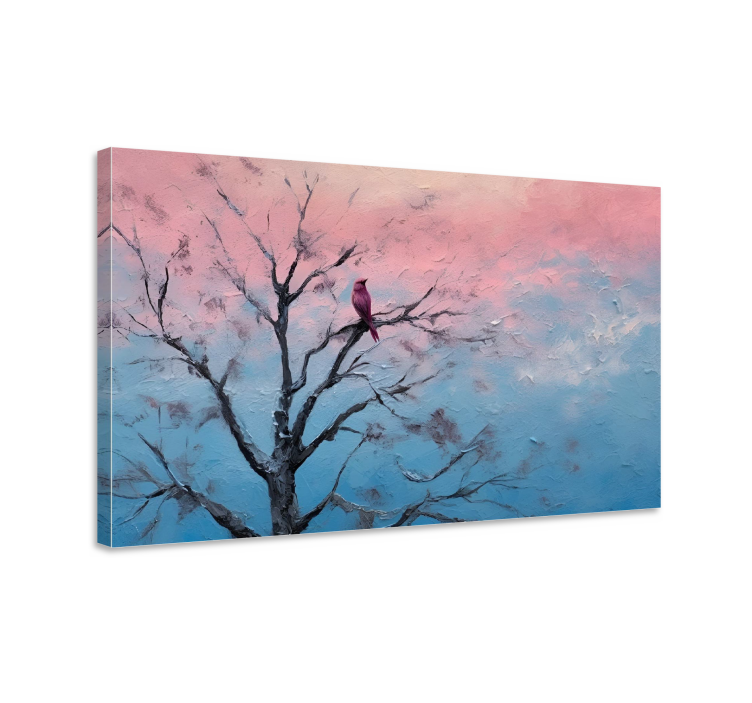 Tableau art oiseau dans un arbre - TenStickers