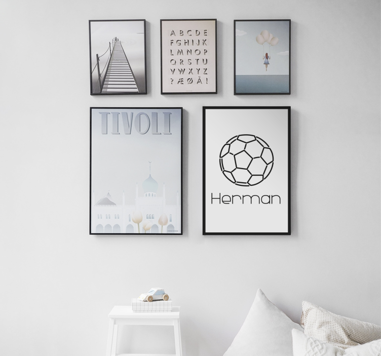 Tableau ados ballon de football avec nom - TenStickers