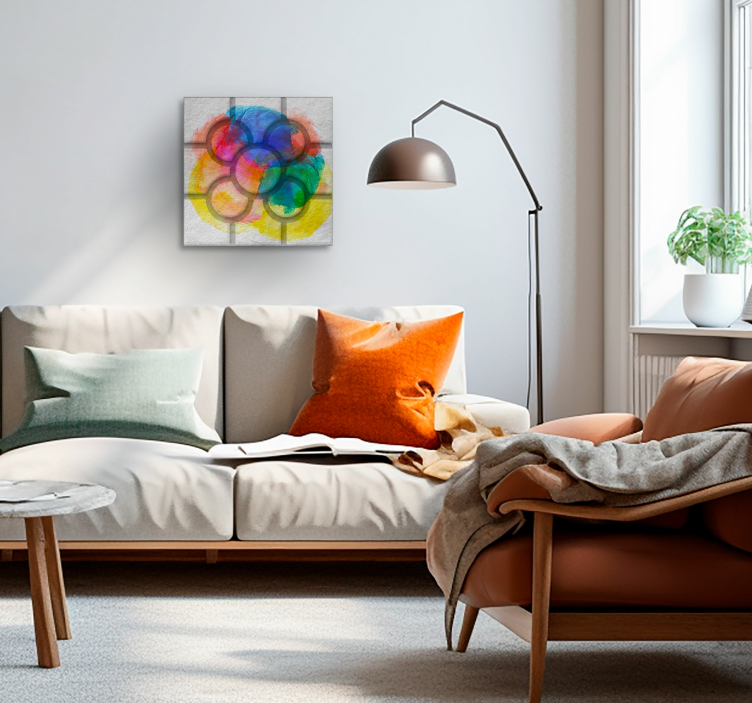 Tableau vintage pavés de rue de Bilbao colorés - TenStickers