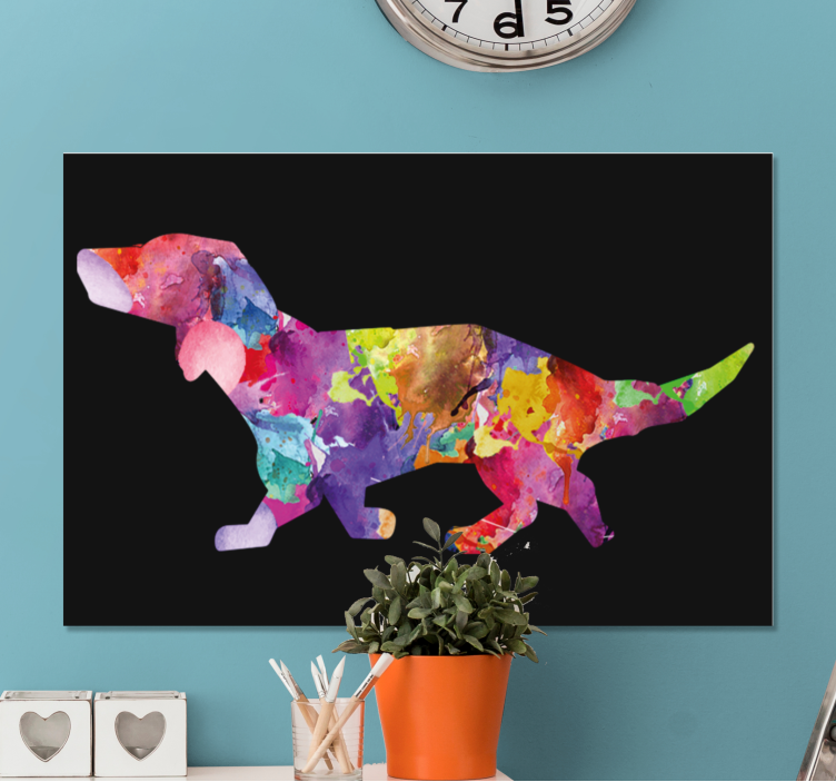Tableau moderne tableau de chien coloré en noir - TenStickers