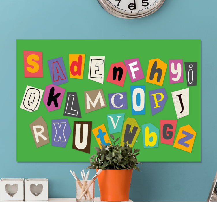 Tableau abc collage de lettres colorées - TenStickers