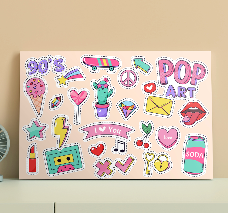 Tableau abstrait pop rétro stickers - TenStickers