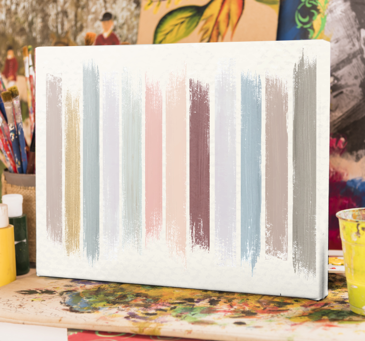 Tableau abstrait toile de coups de pinceau abstraits - TenStickers