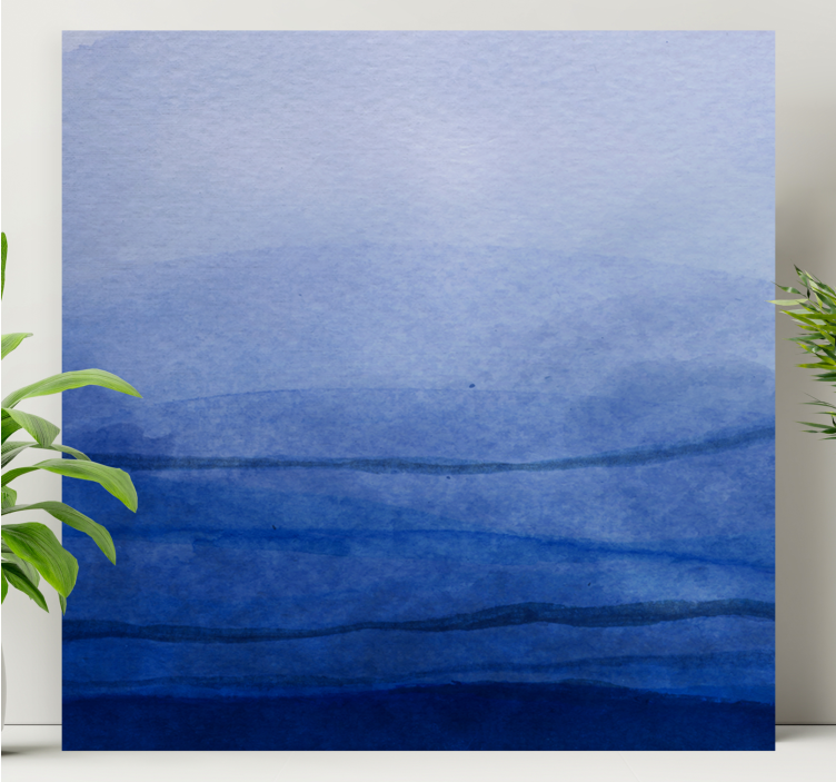 Tableau abstrait tons bleus superposés - TenStickers
