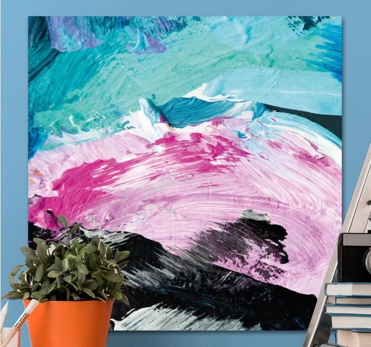 Tableau abstrait tourbillon de couleurs dynamique - TenStickers