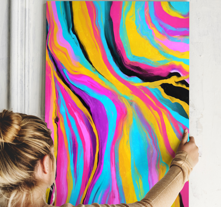 Tableau abstrait vagues colorées flottantes - TenStickers