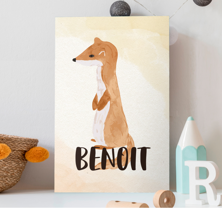 Tableau dessin de Fouine prénom personnalisable - TenStickers