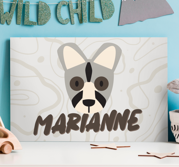 Tableau dessin Genette prénom personnalisable - TenStickers