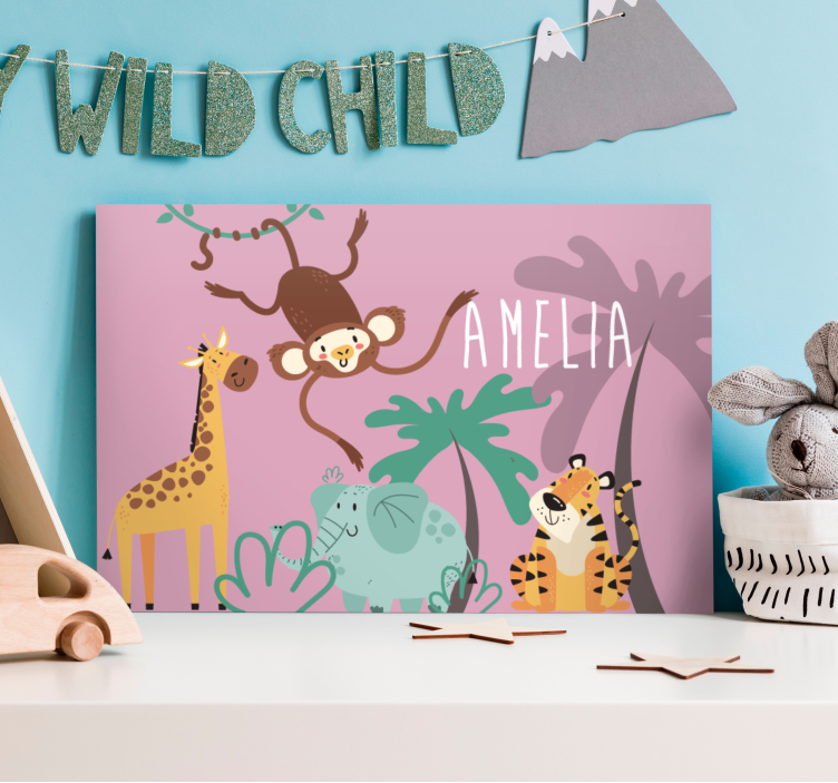 Tableau animaux amis de la jungle - TenStickers