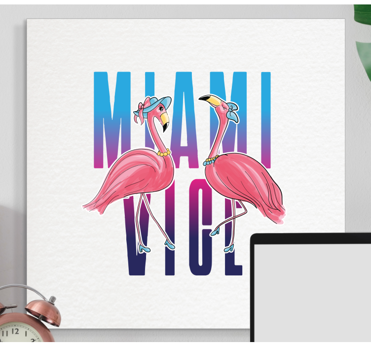 Tableau animaux les fashionistas flamants roses - TenStickers