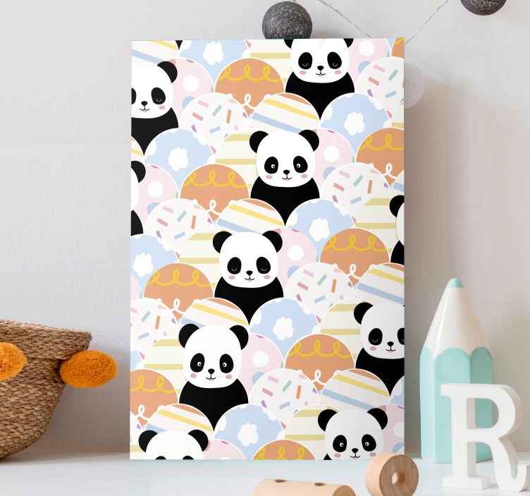 Tableau animaux motifs de pandas ludiques - TenStickers